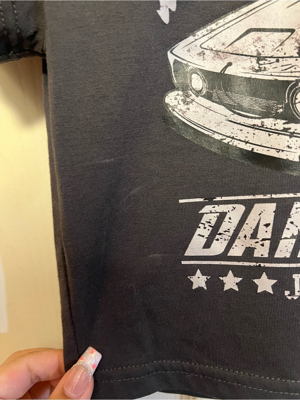 SHEIN Dark Gray Racing Car Graphic cropped Tee - Picture 3 of 5